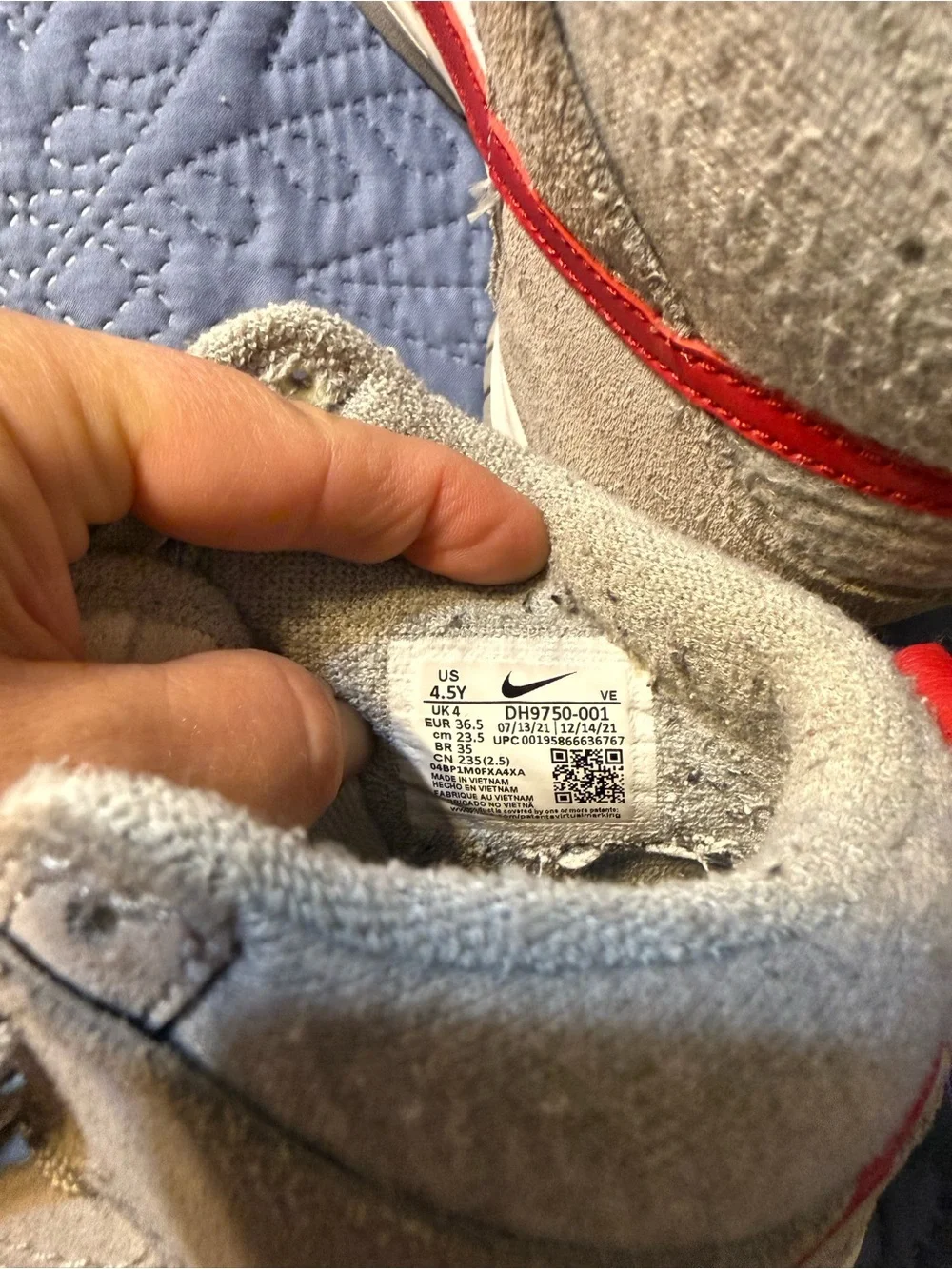 Youth Nike Athletic Club High-Top Sneakers in Beige and Red